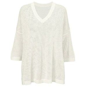cabi Breeze Pullover - Open Weave Knit -- White -- Cover-up -- Small